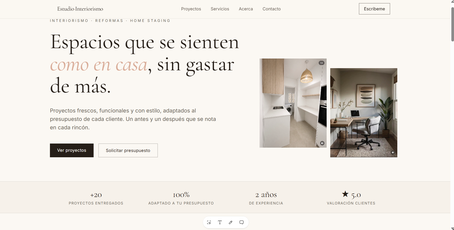 Captura principal del proyecto Jessica Design